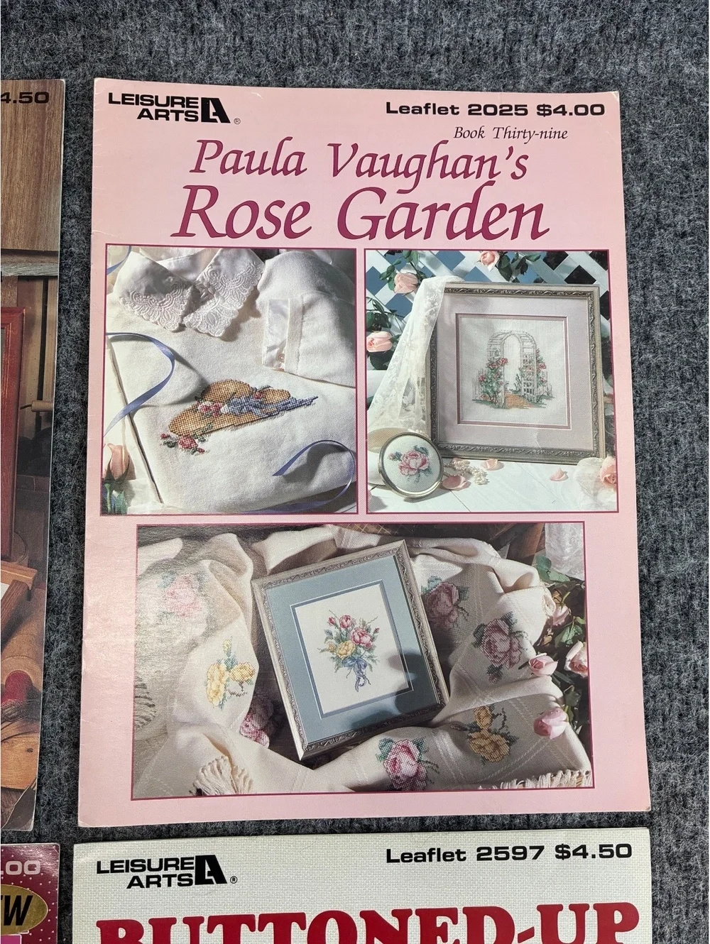4 Leisure Arts Cross Stitch Pattern Booklets Set of 4 Thin Catalog